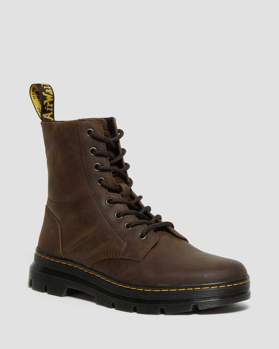 botas casuales dr. martens combs crazy horse para mujer en color marrón
