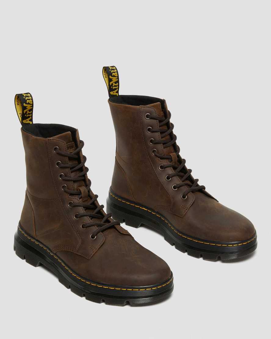 botas casuales dr. martens combs crazy horse para mujer en color marrón