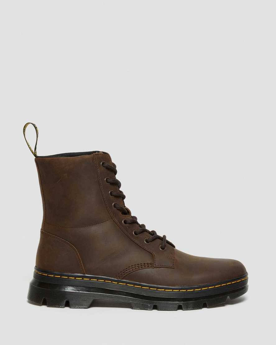 botas casuales dr. martens combs crazy horse para mujer en color marrón