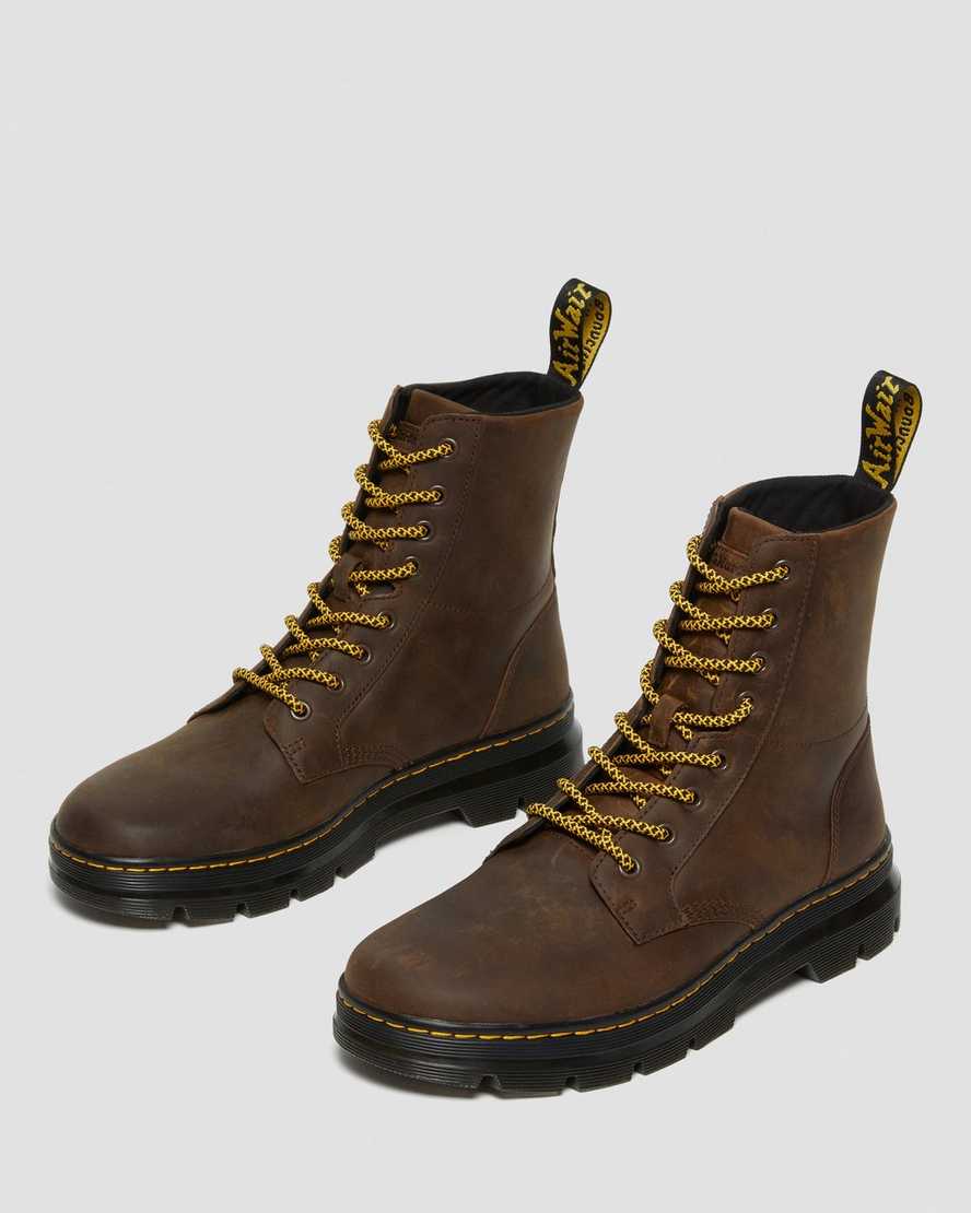 botas casuales dr. martens combs crazy horse para mujer en color marrón