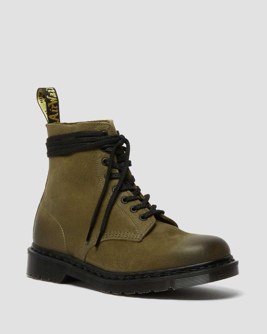 botas casuales dr martens 1460 pascal titan para mujer color oliva fabricadas en inglaterra