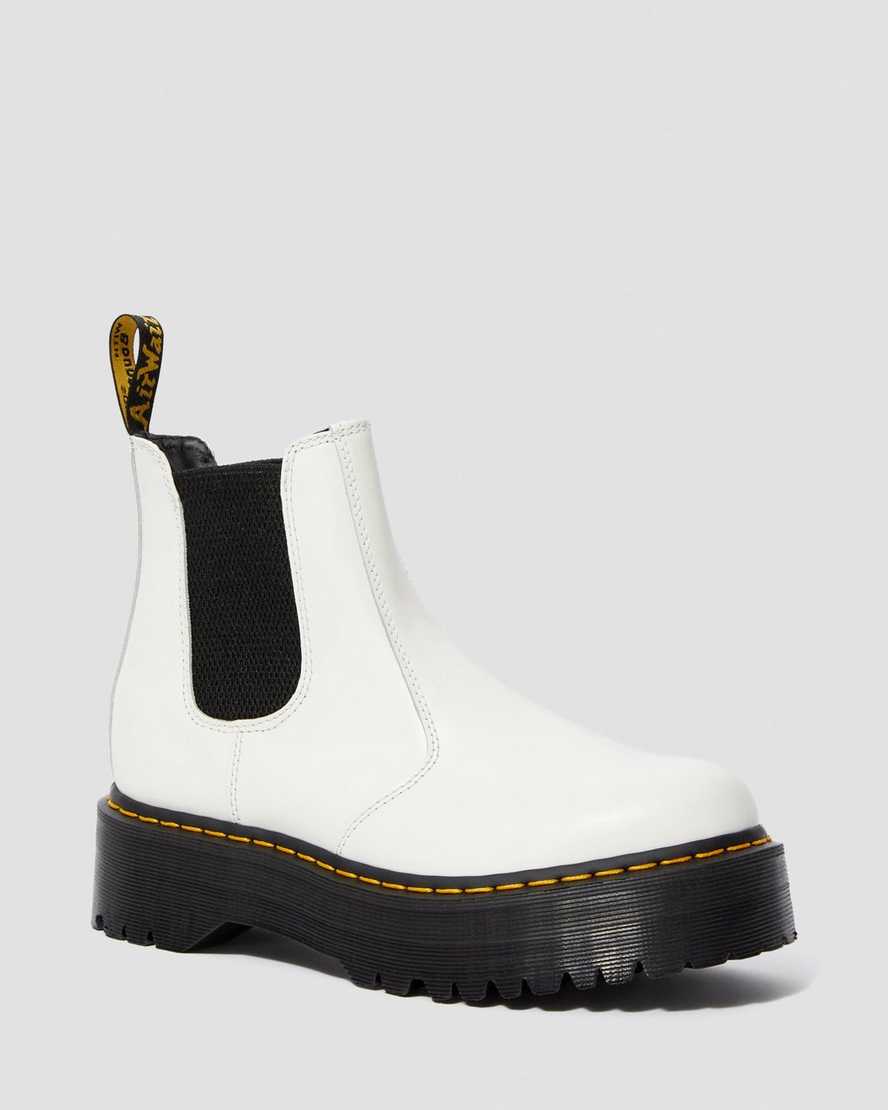 botas chelsea blancas dr martens 2976 con plataforma lisa para mujer