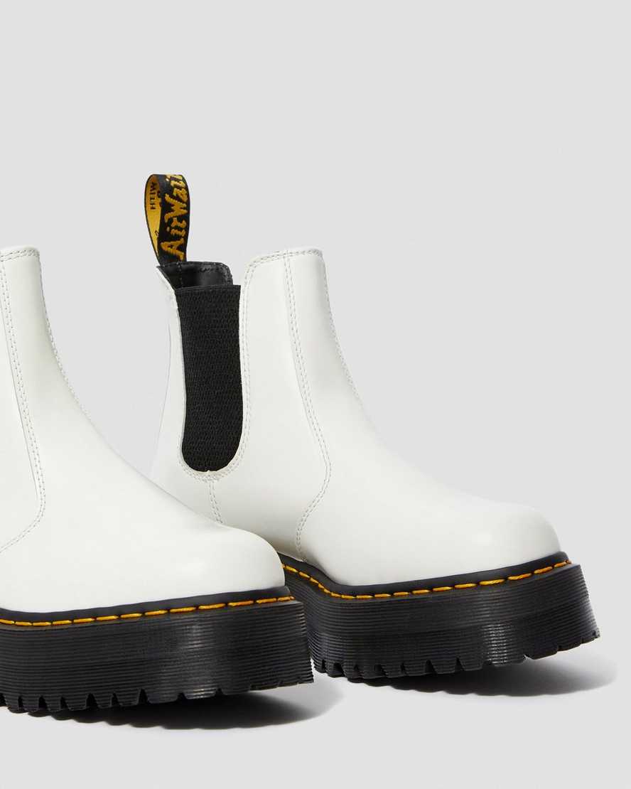botas chelsea blancas dr martens 2976 con plataforma lisa para mujer