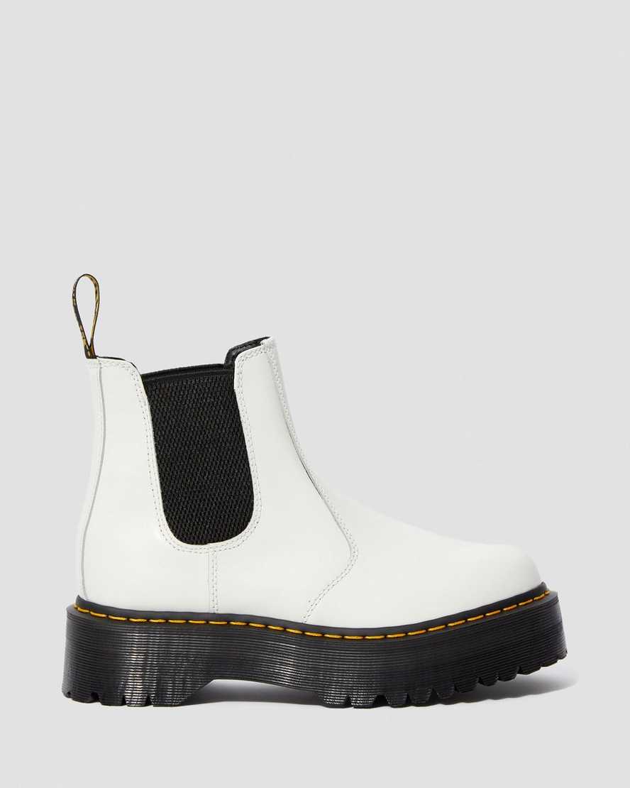 botas chelsea blancas dr martens 2976 con plataforma lisa para mujer