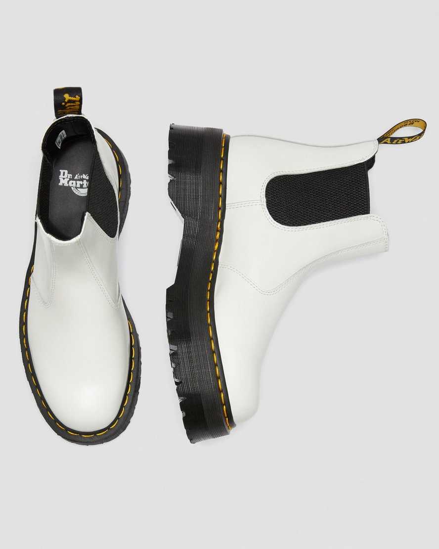 botas chelsea blancas dr martens 2976 con plataforma lisa para mujer