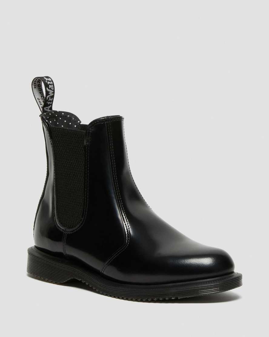 botas chelsea dr martens flora smooth negras para mujer