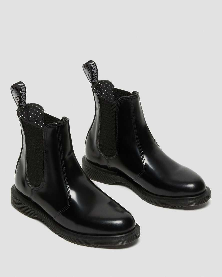 botas chelsea dr martens flora smooth negras para mujer