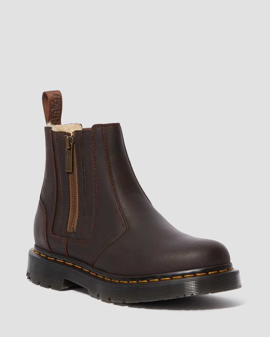 botas chelsea con cremallera dr martens 2976 dms wintergrip para mujer en color marrón