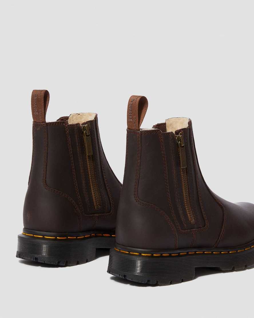 botas chelsea con cremallera dr martens 2976 dms wintergrip para mujer en color marrón