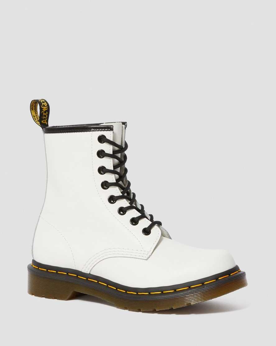 botas blancas con cordones dr martens 1460 smooth para mujer