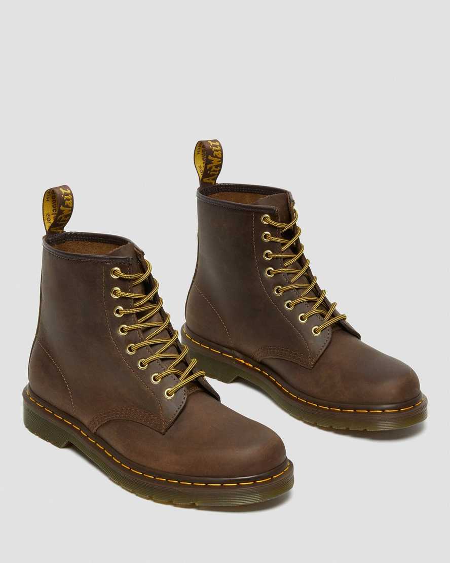 botas con cordones dr martens 1460 crazy horse para mujer en color marrón
