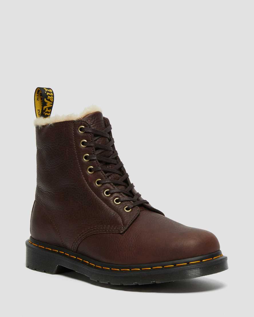 botas dr martens 1460 pascal de piel sintética para mujer color marrón