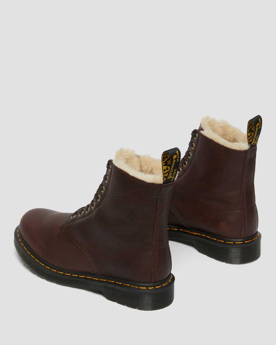 botas dr martens 1460 pascal de piel sintética para mujer color marrón