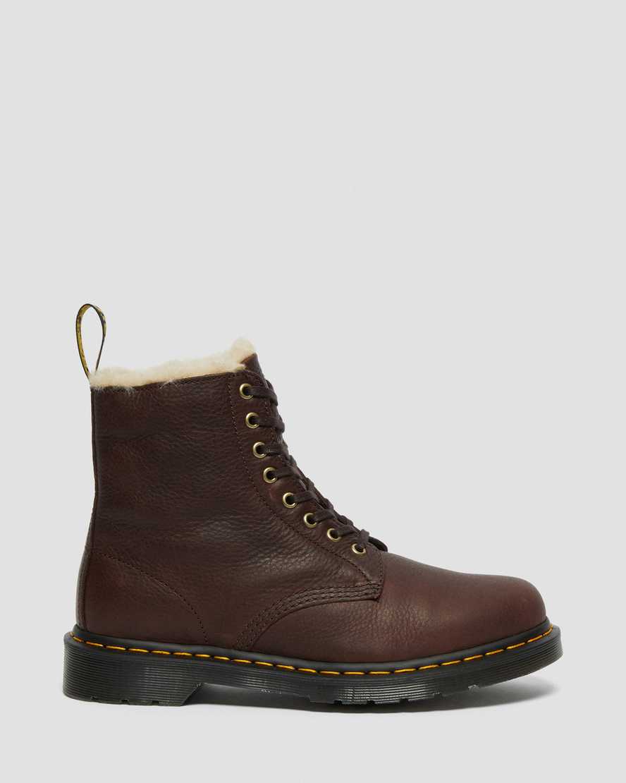 botas dr martens 1460 pascal de piel sintética para mujer color marrón