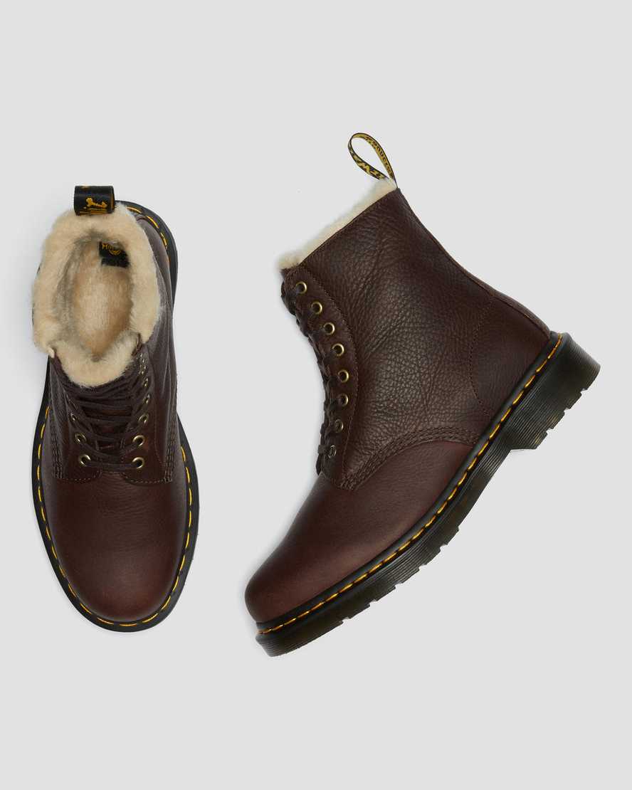 botas dr martens 1460 pascal de piel sintética para mujer color marrón