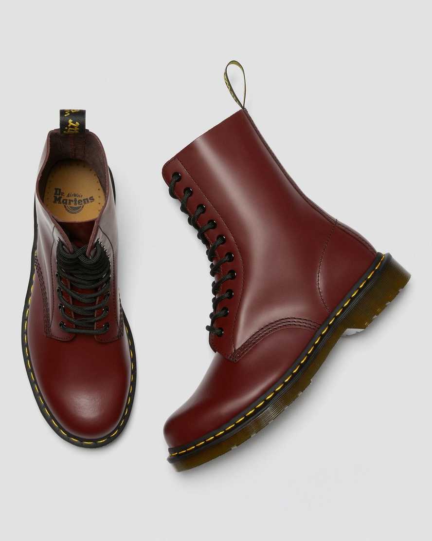botas rojas dr martens 1490 smooth de media caña para mujer