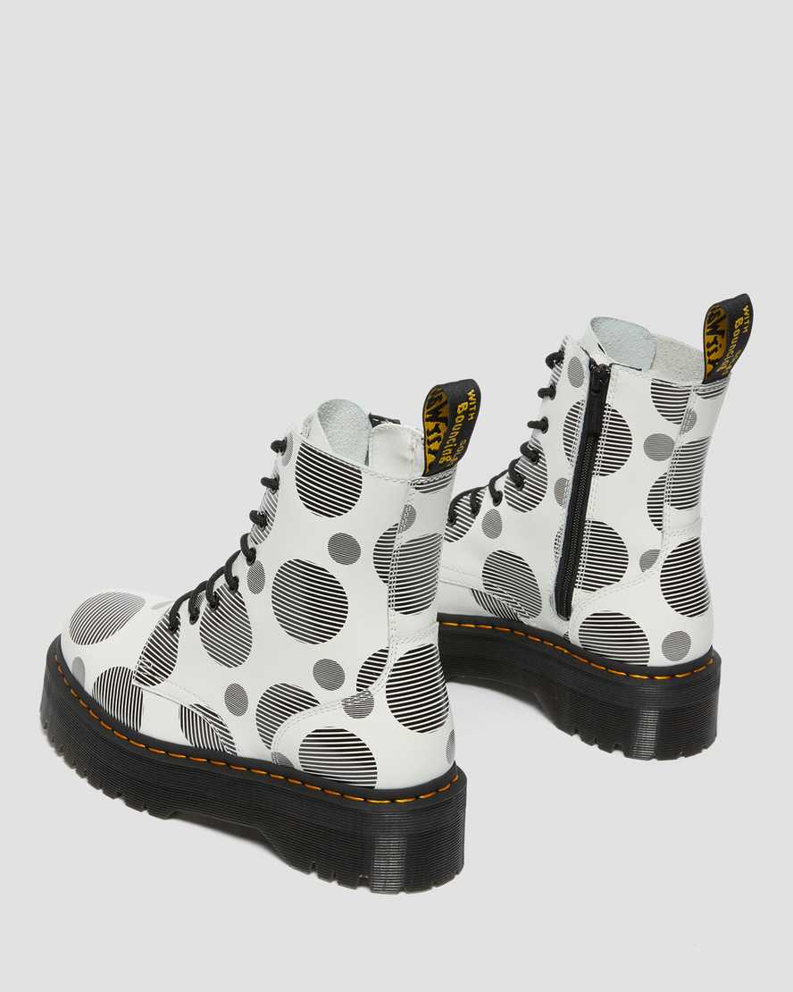 botas de plataforma blancas dr martens jadon con lunares lisos para mujer