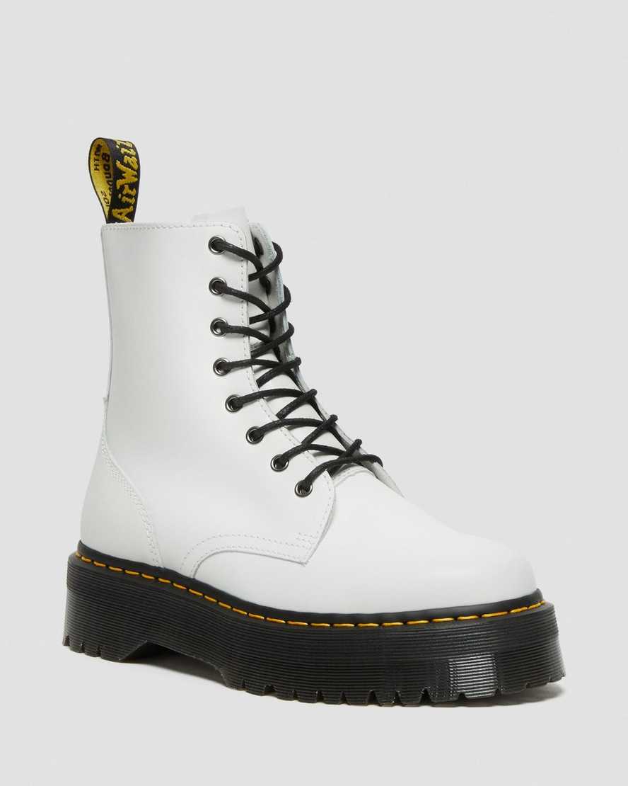 botas de plataforma blancas dr martens jadon smooth para mujer
