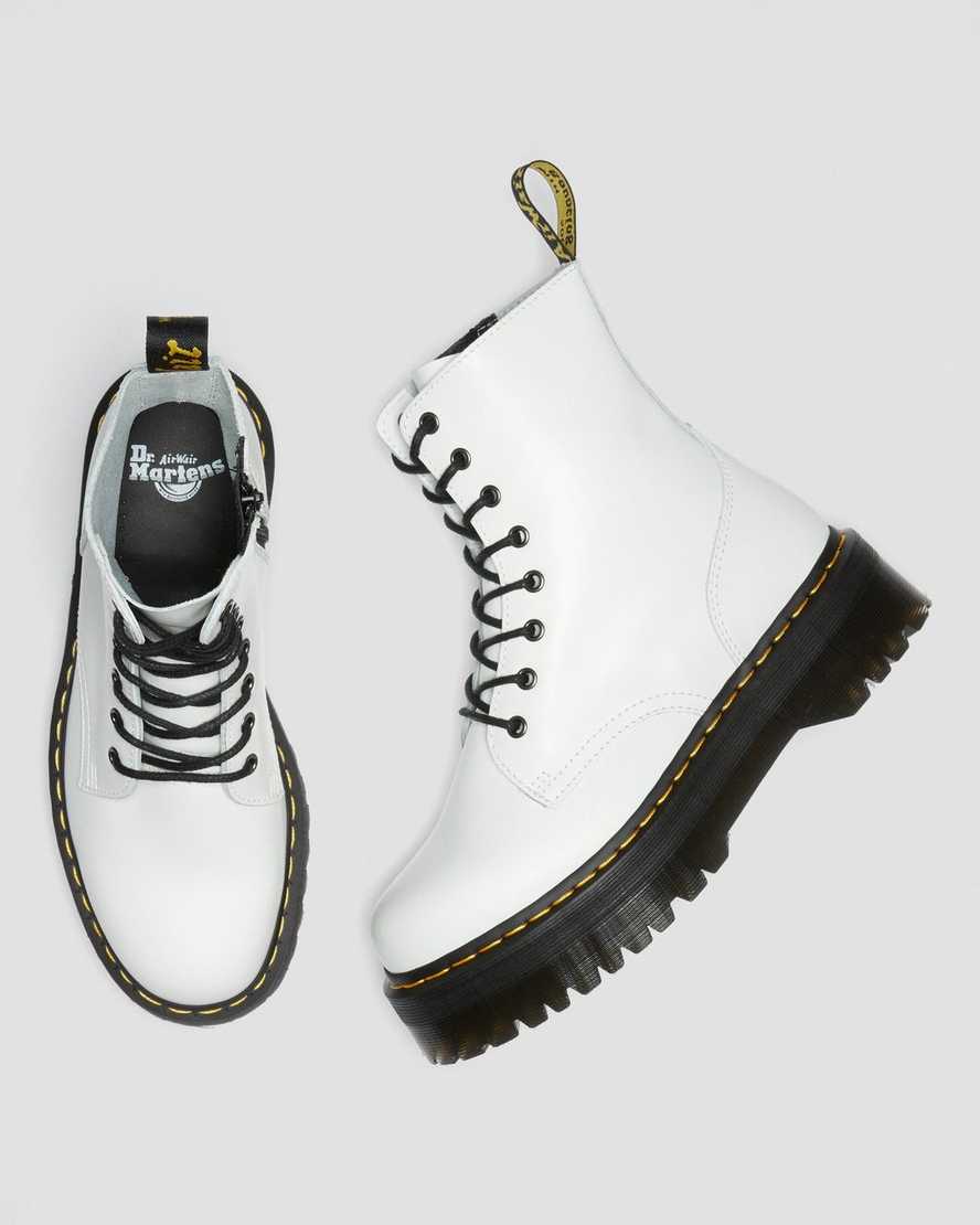 botas de plataforma blancas dr martens jadon smooth para mujer