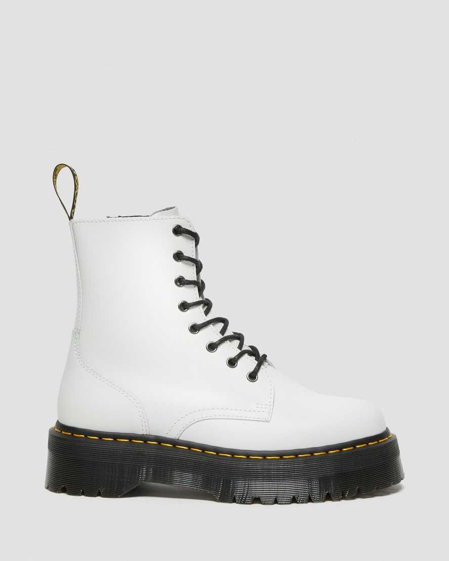 botas de plataforma blancas dr martens jadon smooth para mujer