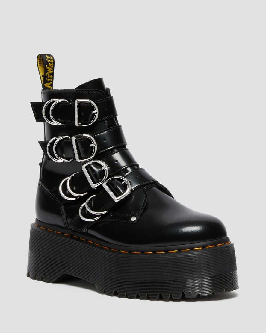 botas de plataforma negras dr martens jadon max hardware para mujer