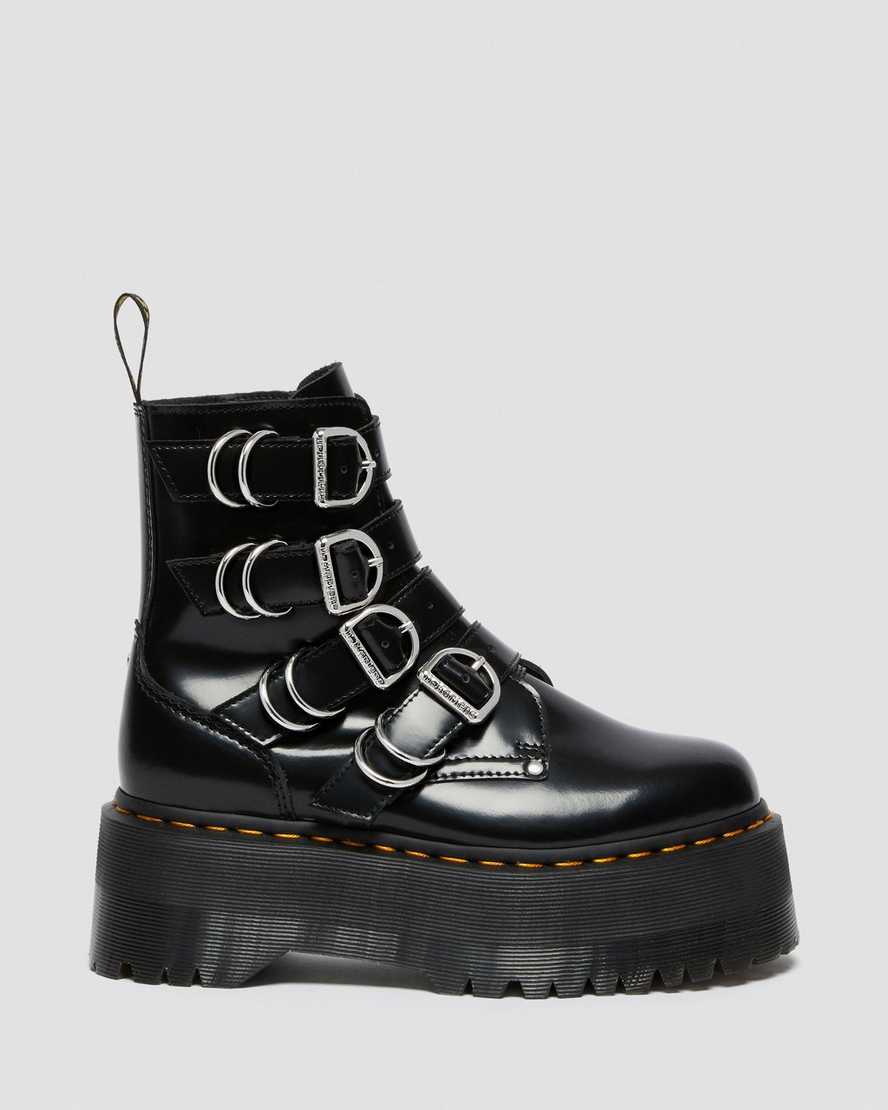 botas de plataforma negras dr martens jadon max hardware para mujer