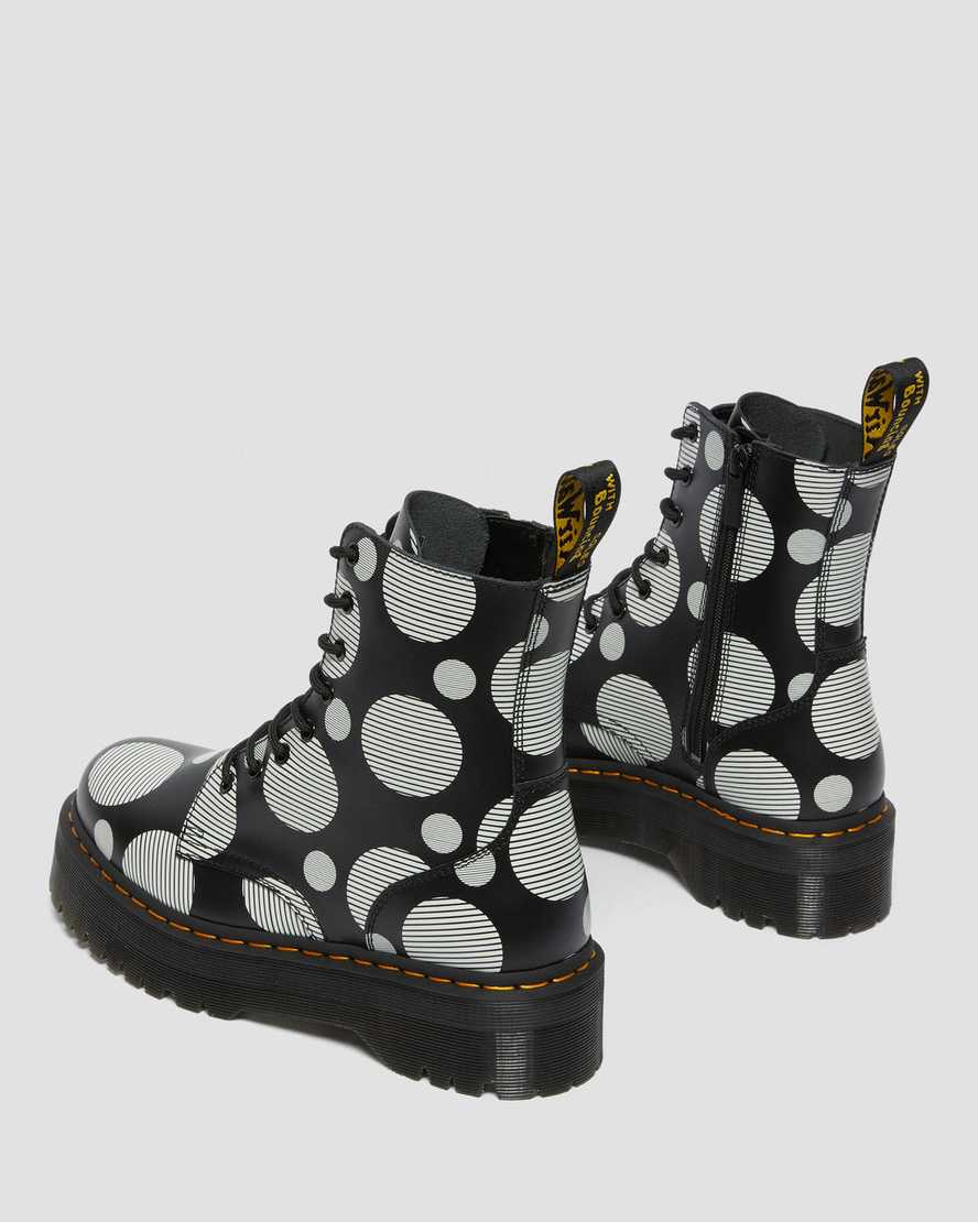 botas de plataforma negras dr martens jadon con lunares lisos para mujer
