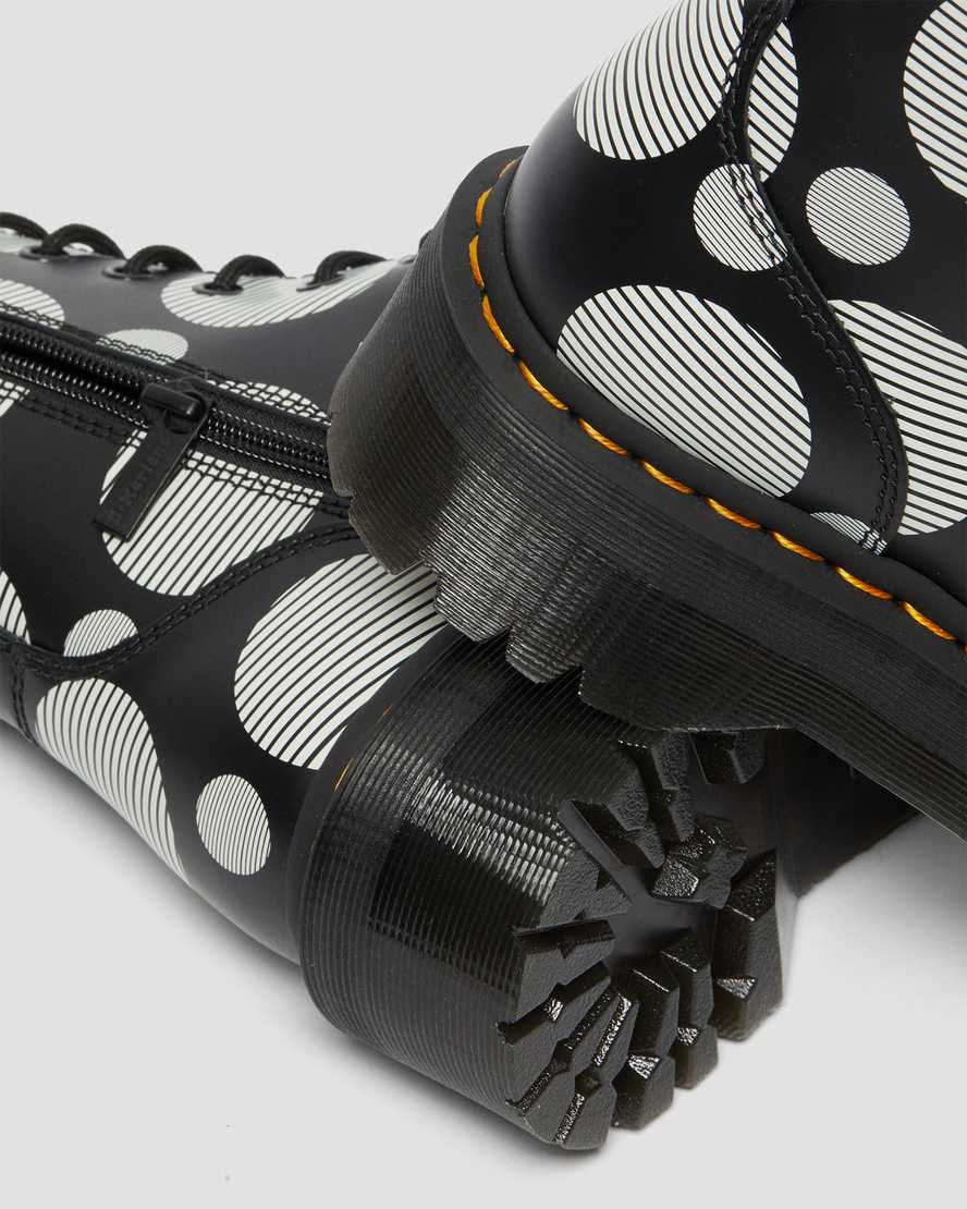 botas de plataforma negras dr martens jadon con lunares lisos para mujer