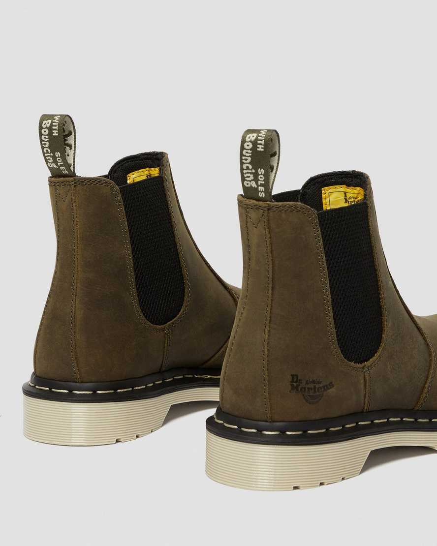botas de trabajo chelsea con punta de acero dr. martens arbor en color oliva para mujer