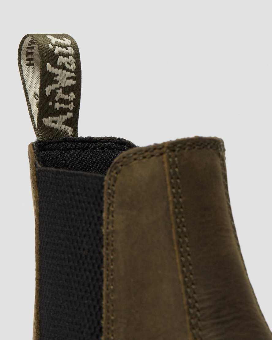 botas de trabajo chelsea con punta de acero dr. martens arbor en color oliva para mujer