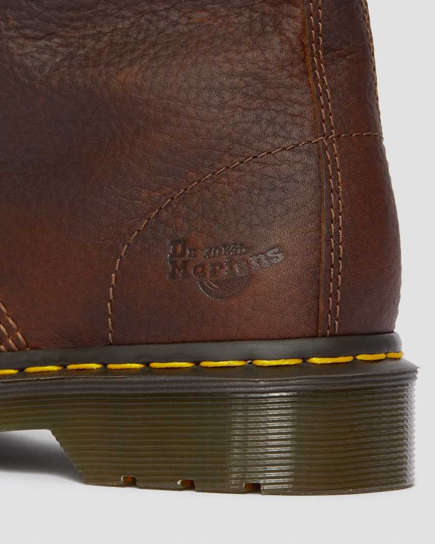 botas de trabajo dr martens maple zip con punta de acero para mujer color marrón