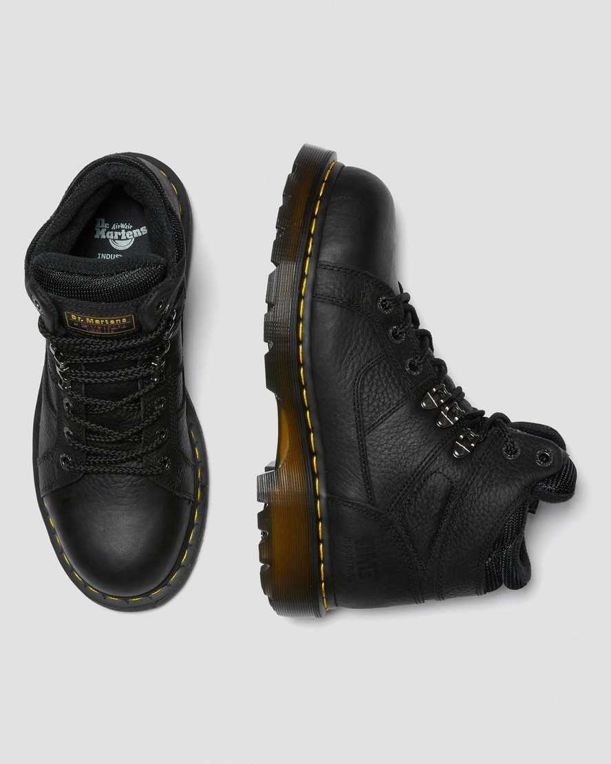 botas de trabajo dr. martens ironbridge grizzly con punta de acero para mujer color negro
