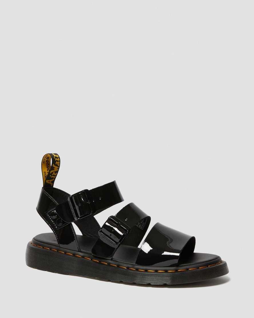 sandalias gladiadoras dr martens gryphon patent para mujer en negro