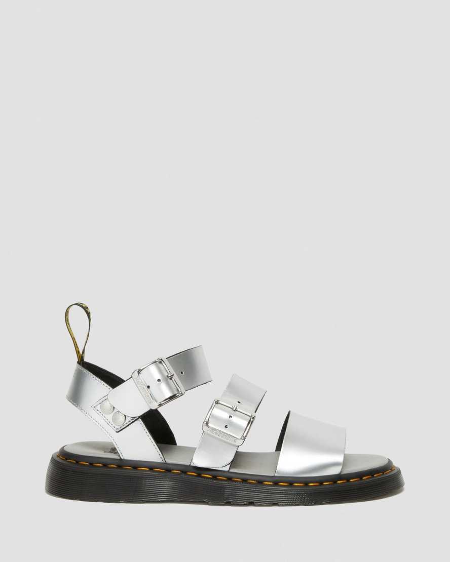 sandalias de gladiador plateadas metalizadas dr martens gryphon para mujer
