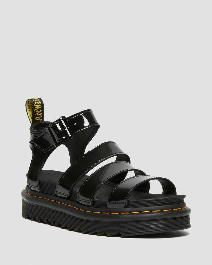 sandalias gladiadoras dr martens blaire patent para mujer en negro