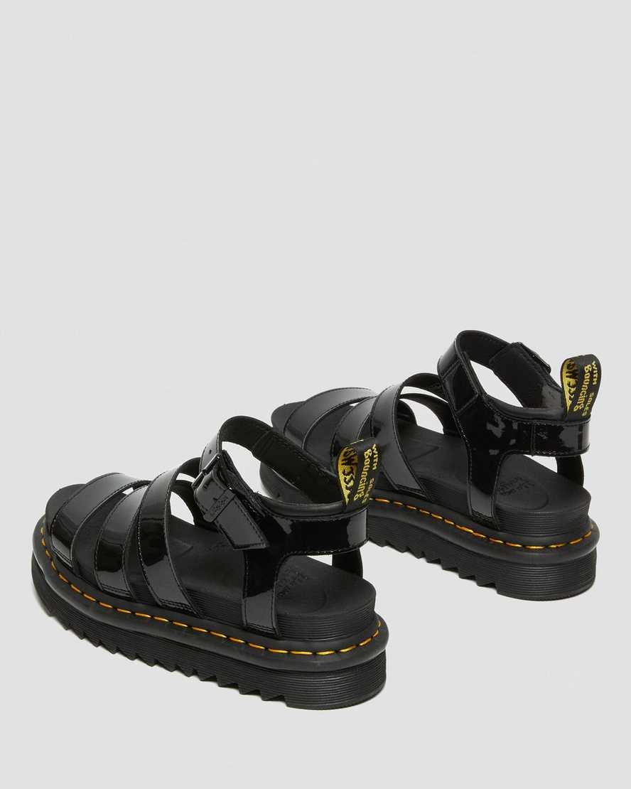 sandalias gladiadoras dr martens blaire patent para mujer en negro