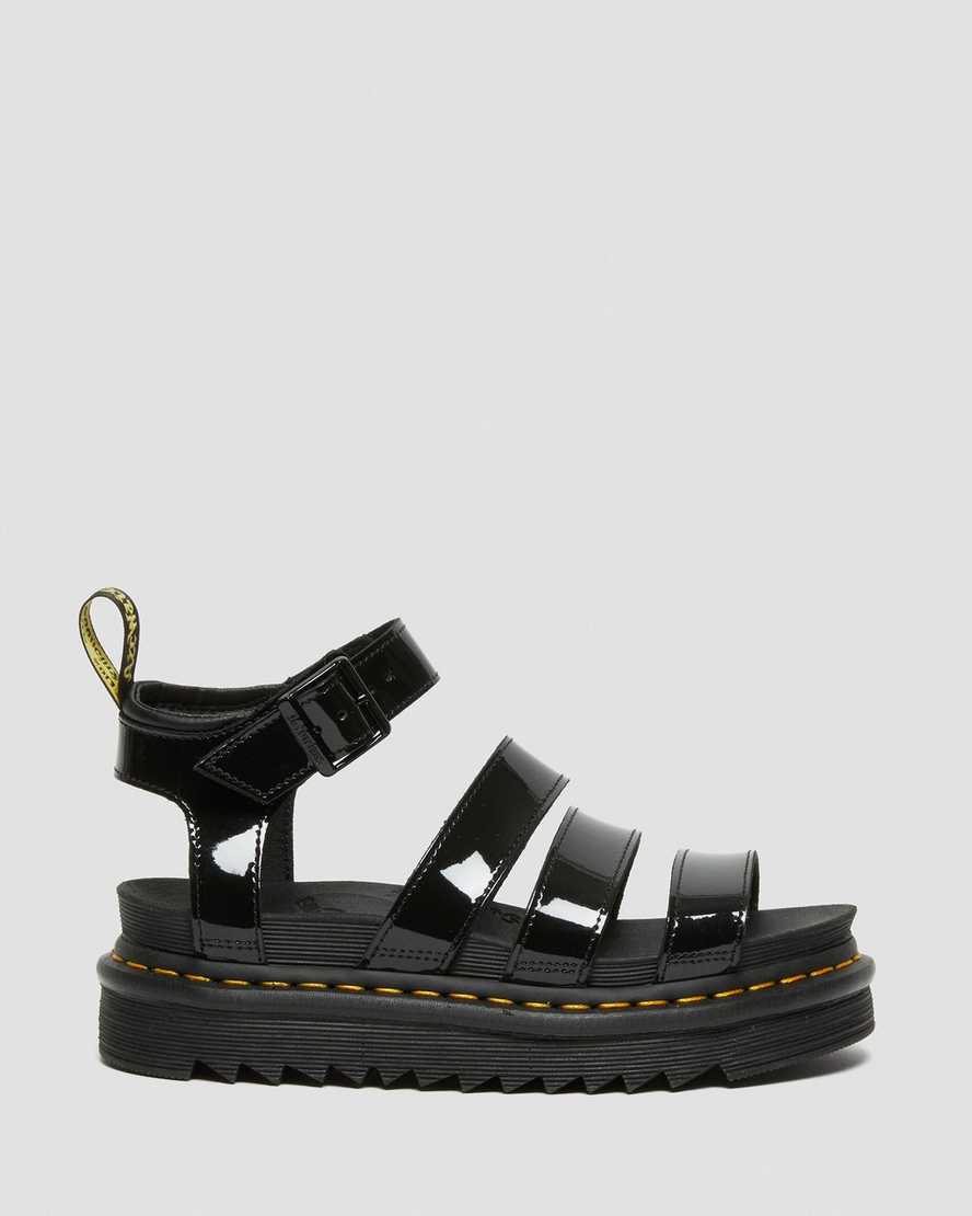 sandalias gladiadoras dr martens blaire patent para mujer en negro