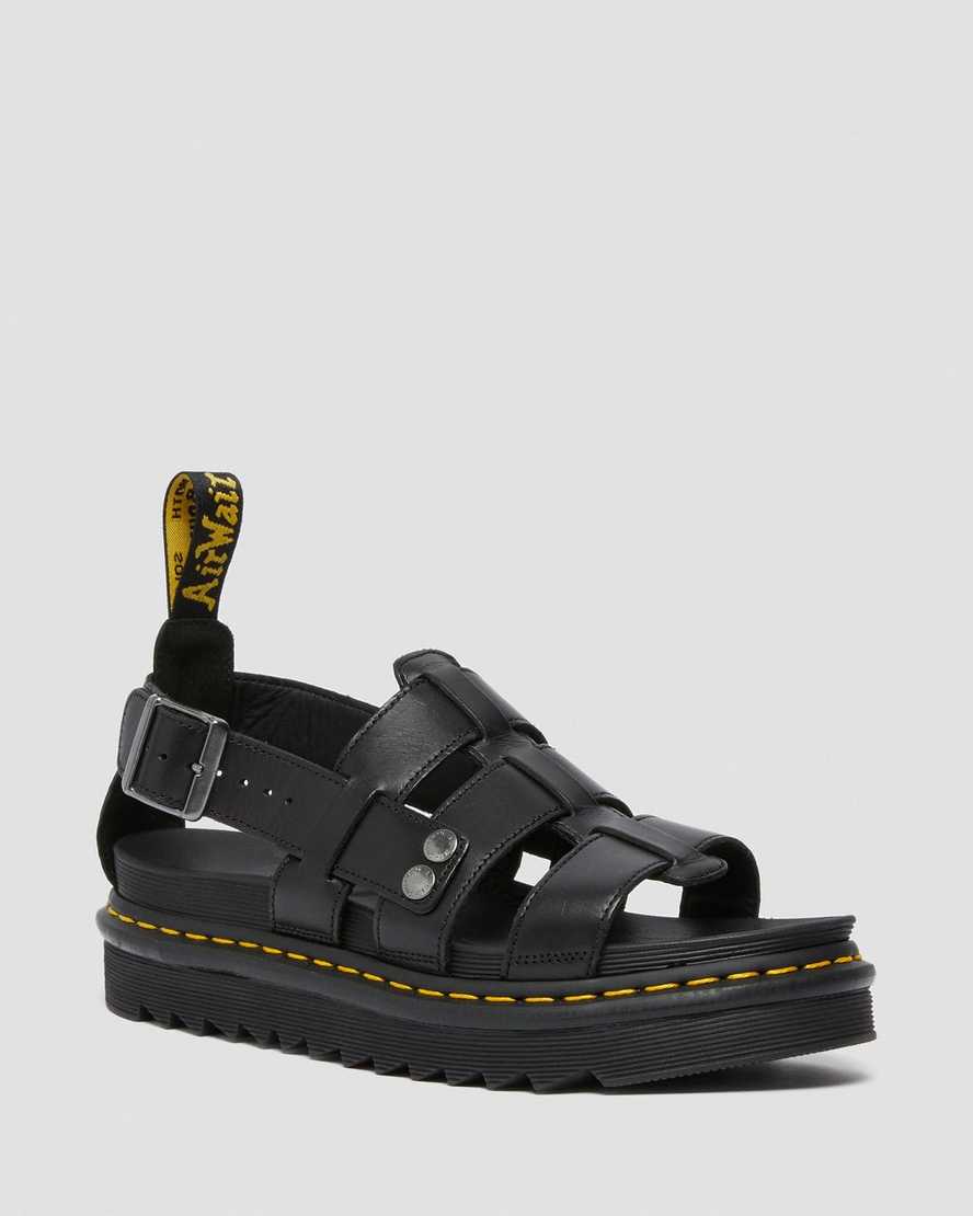 sandalias negras con tiras dr martens terry para mujer
