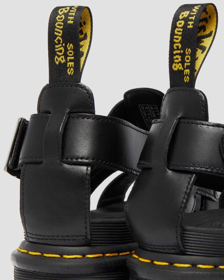sandalias negras con tiras dr martens terry para mujer