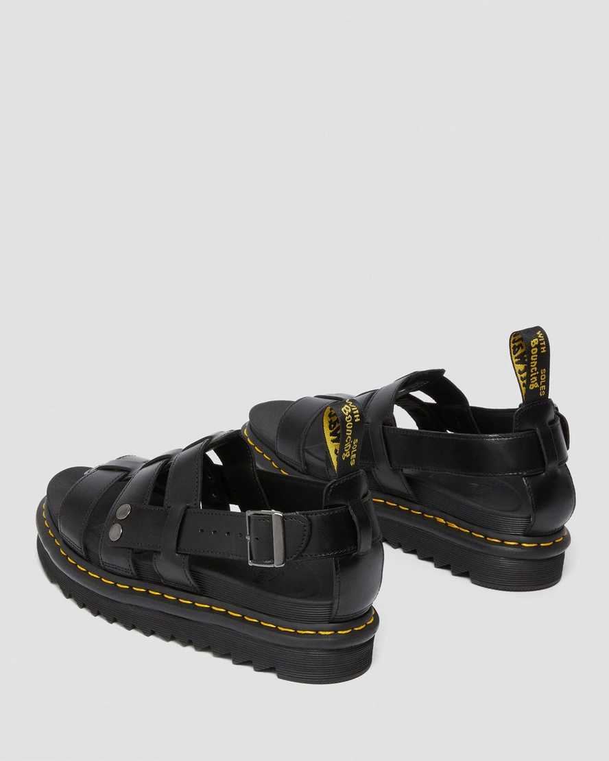 sandalias negras con tiras dr martens terry para mujer