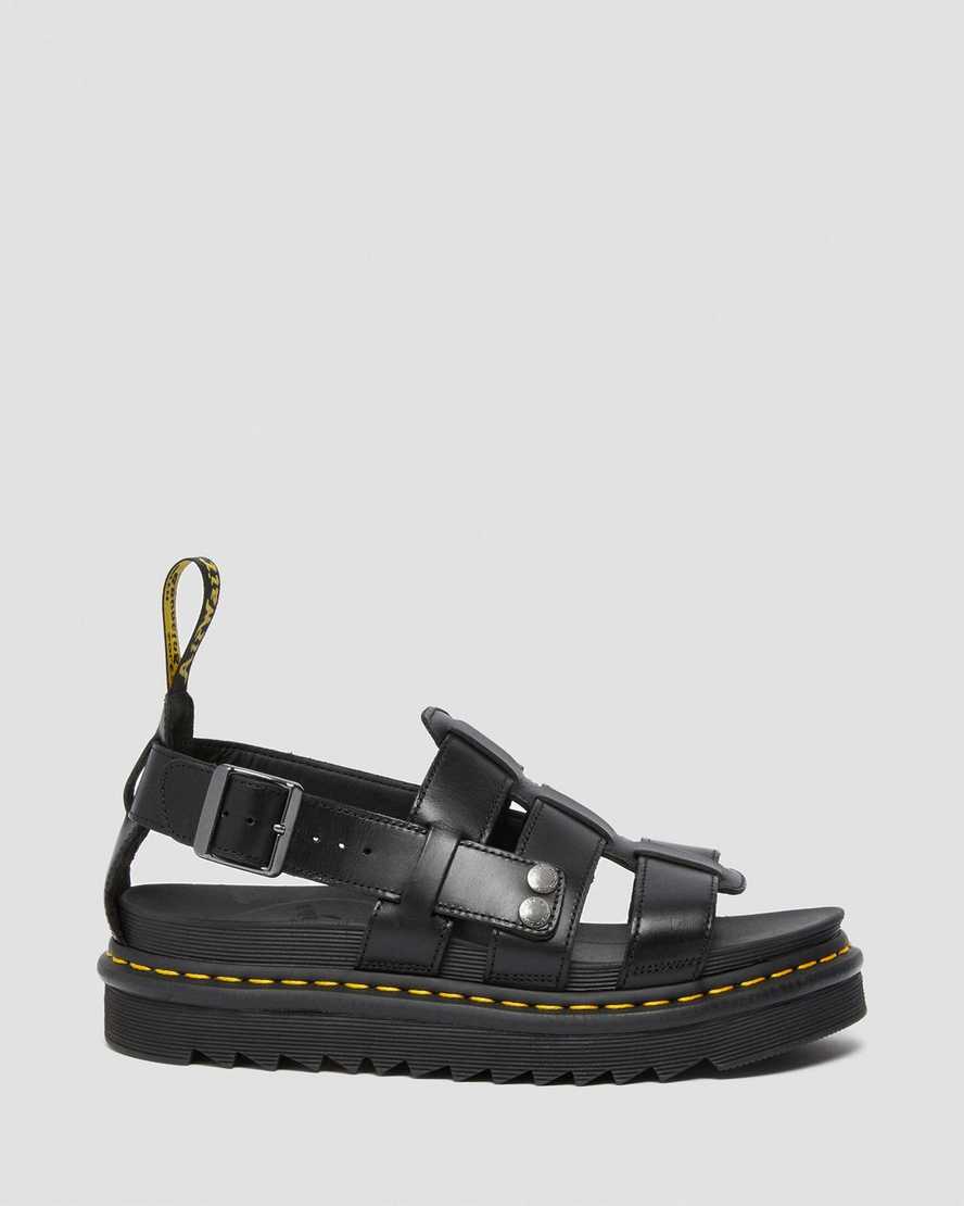 sandalias negras con tiras dr martens terry para mujer