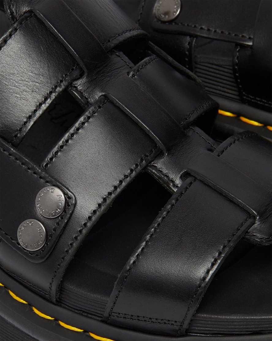 sandalias negras con tiras dr martens terry para mujer