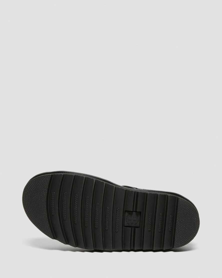 sandalias negras con tiras de charol voss de dr martens para mujer