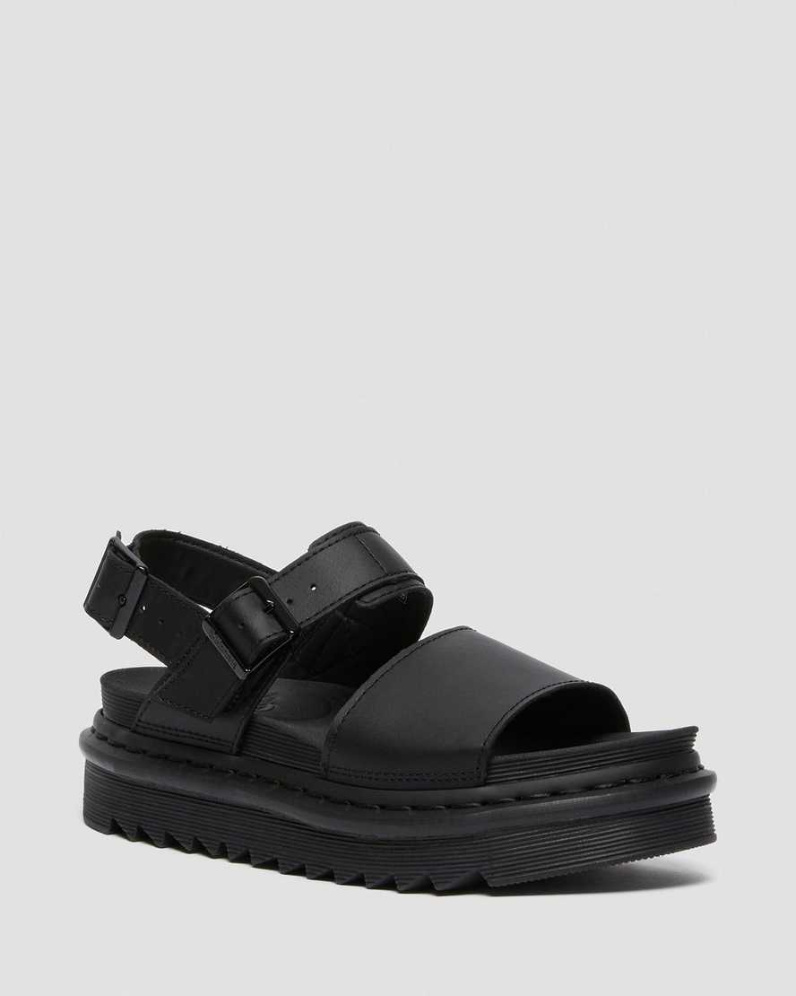 sandalias negras con tiras dr martens voss para mujer