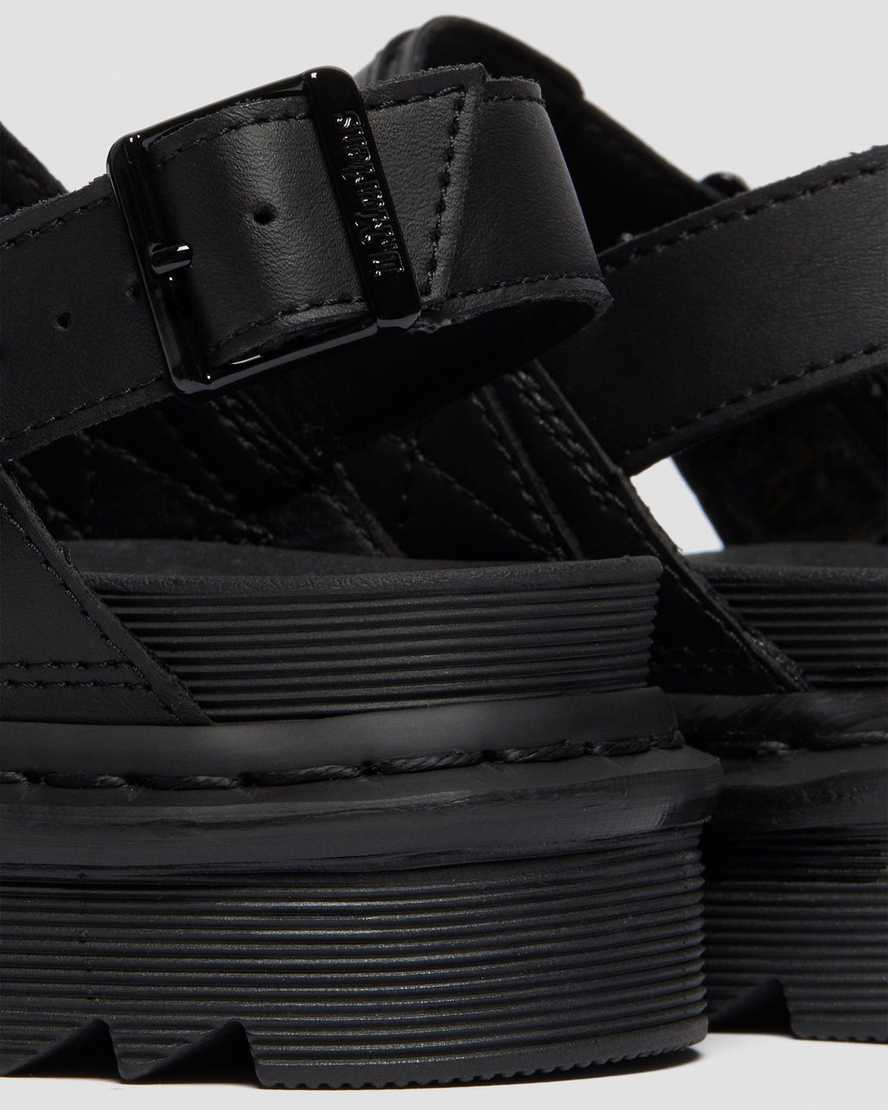 sandalias negras con tiras dr martens voss para mujer
