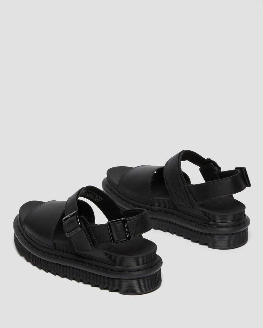 sandalias negras con tiras dr martens voss para mujer