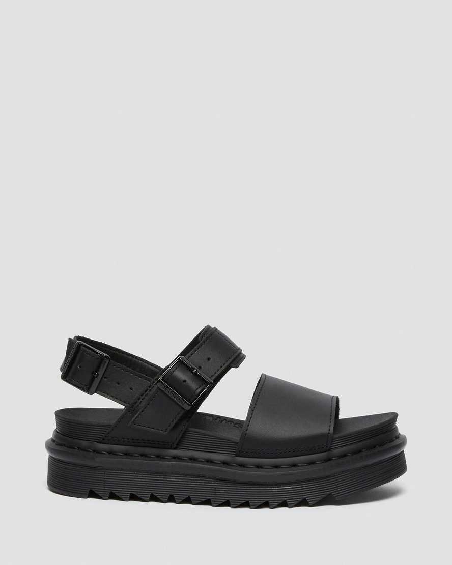 sandalias negras con tiras dr martens voss para mujer