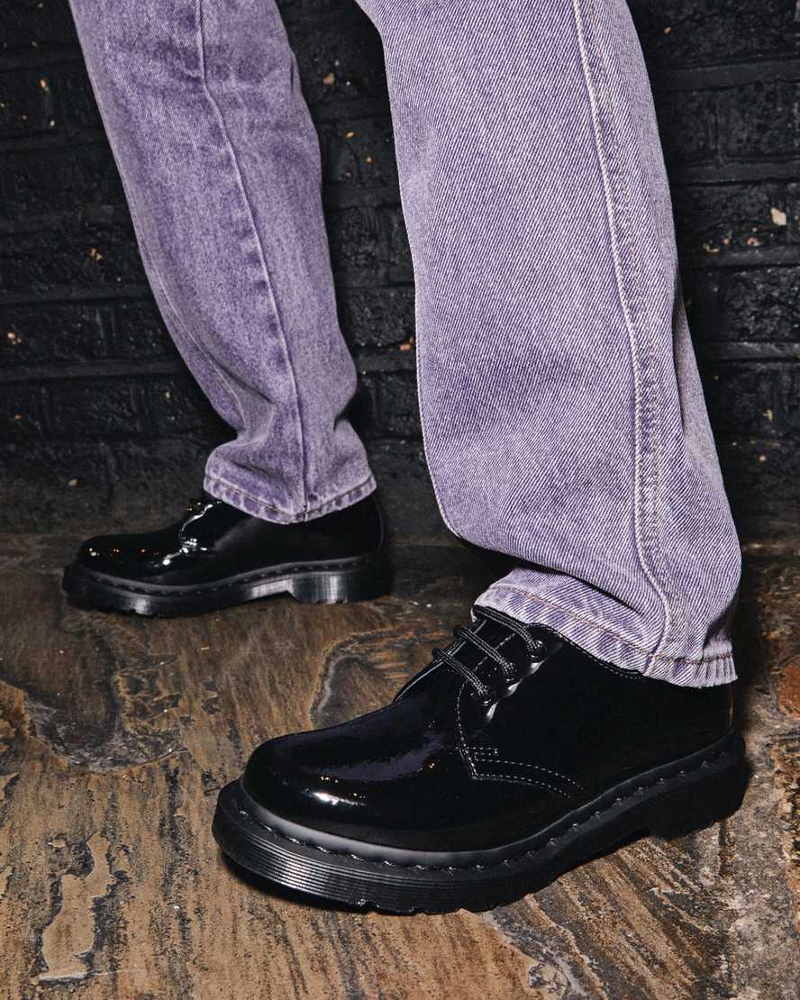 zapatos casuales negros dr martens 1461 mono patent para mujer