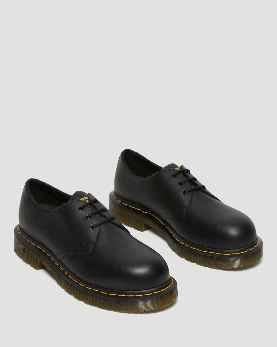 zapatos casuales negros dr martens 1461 antideslizantes con punta de acero para mujer
