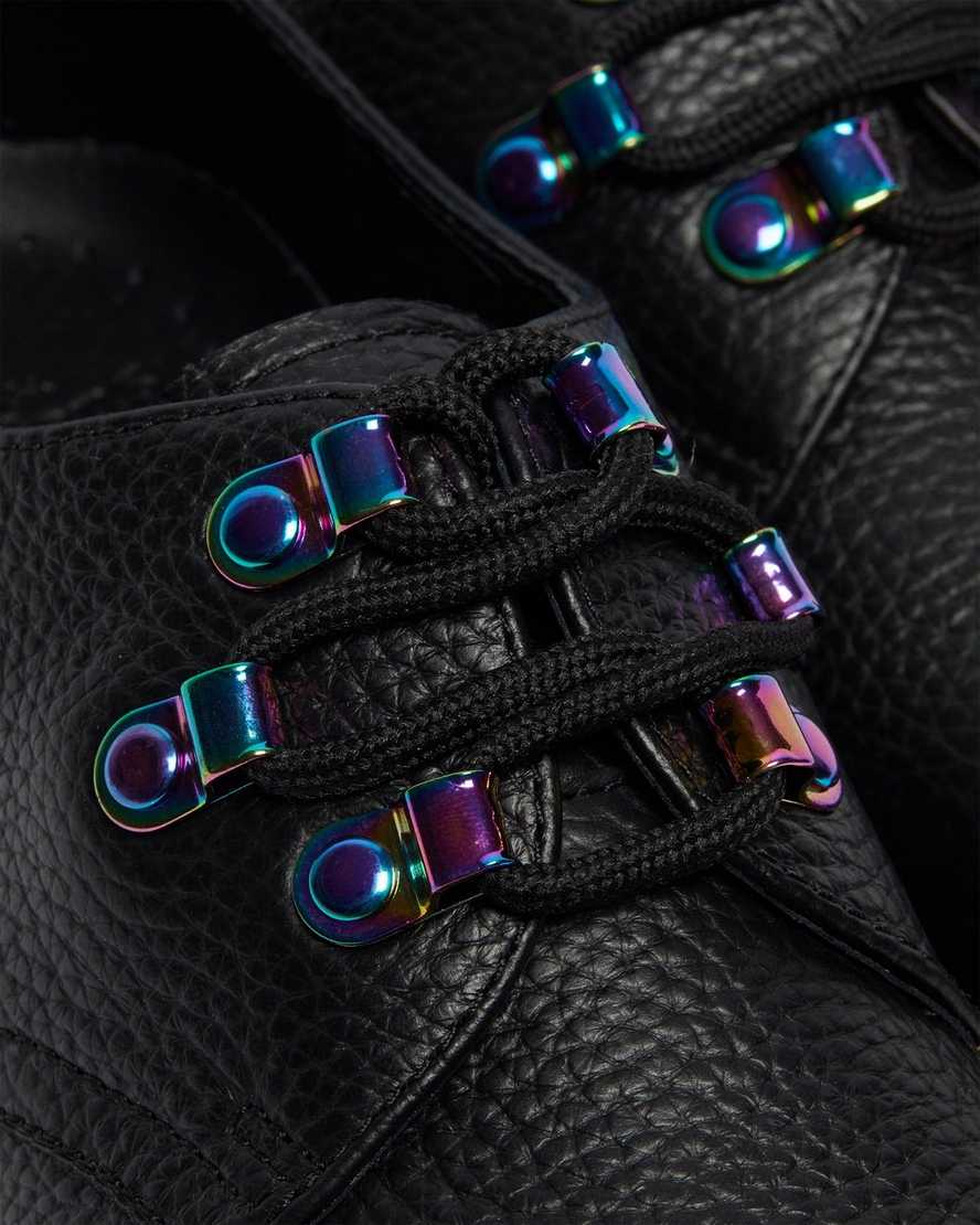zapatos con cordones dr martens 1461 iridescent hardware para mujer color negro